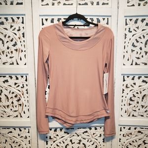 Gottex NWT Long Sleeve Dusty Pink Mesh Shirt Sz Sm